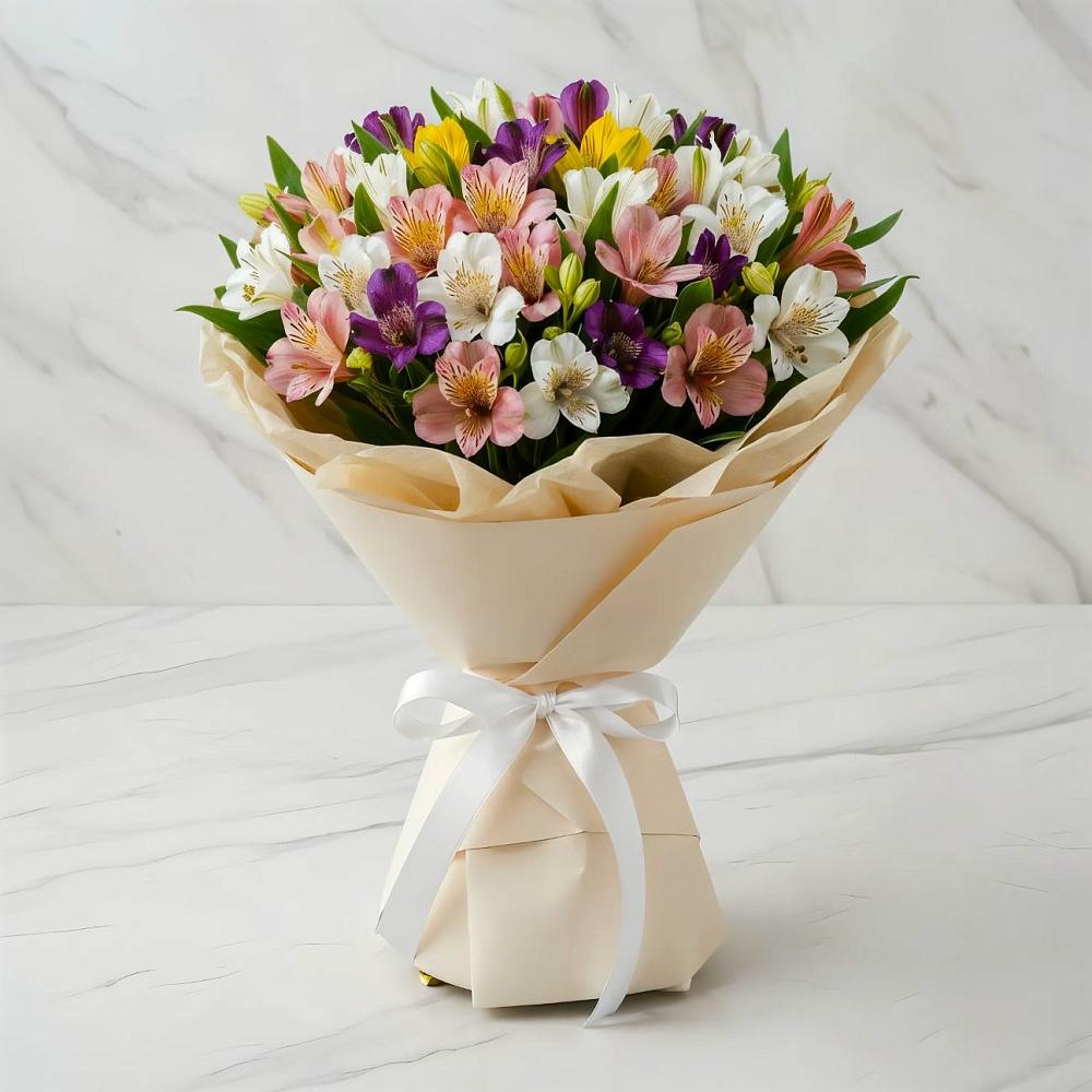 Букет цветов из: Альстромерии в Осеево