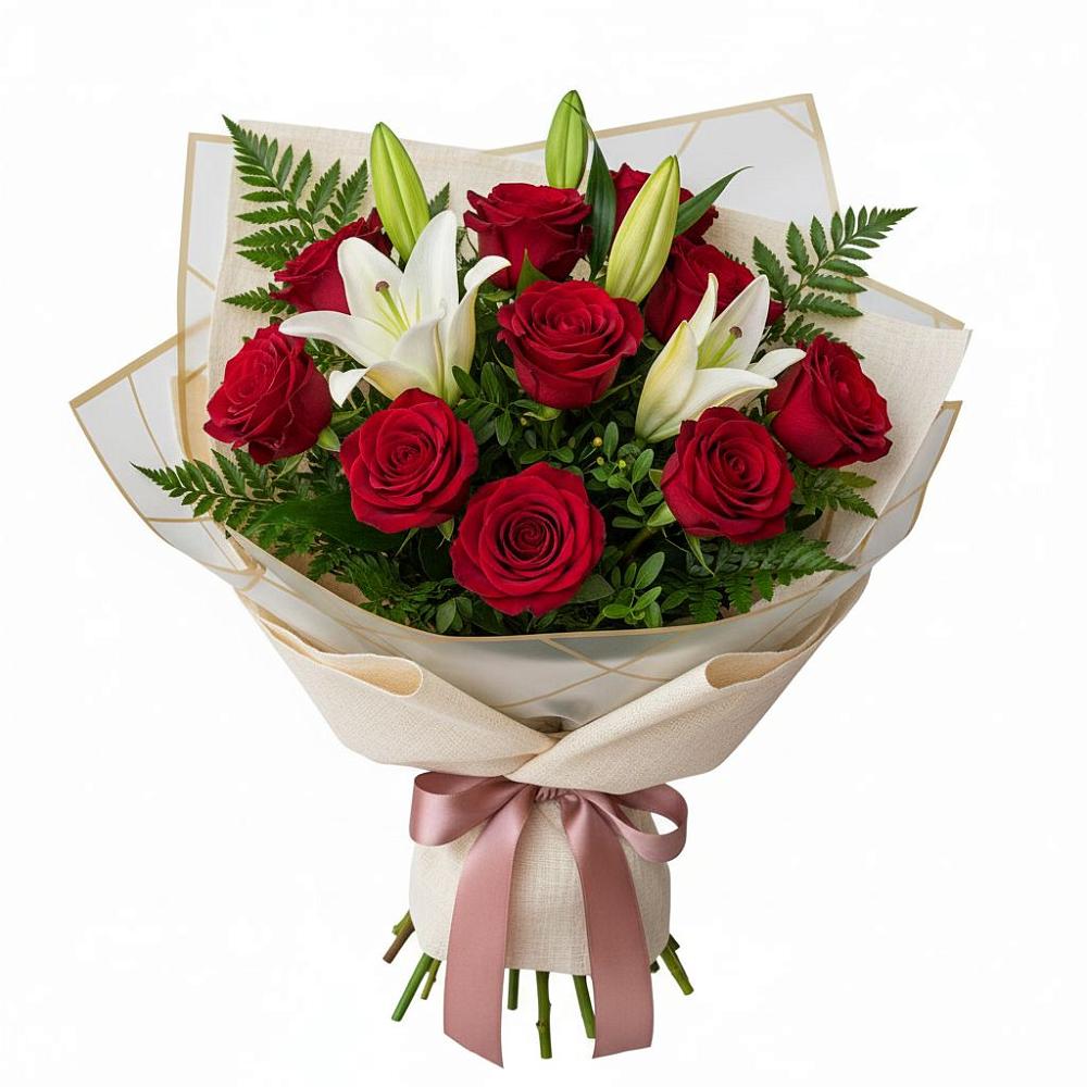 Букет цветов из: Лилии и Розы в Осеево