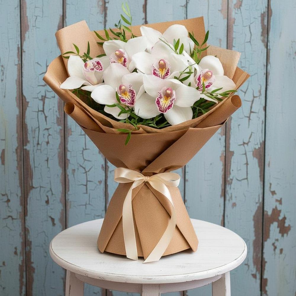 Букет цветов из: Орхидеи и Розы в Осеево