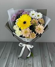Букет цветов из:  Розы, Герберы и Хризантемы #REPLACE_PRED# Осеево