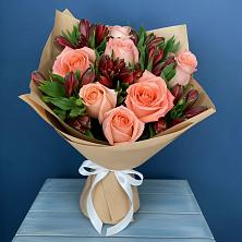 Букет цветов из:  Розы и Альстромерии в Осеево