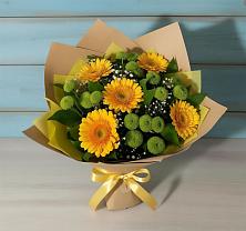 Букет цветов из:  Герберы и Хризантемы в Осеево