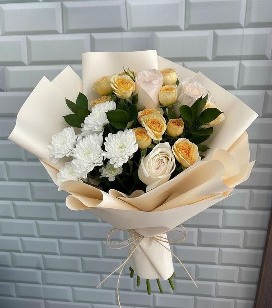 Букет цветов из: Розы и Хризантемы в Осеево