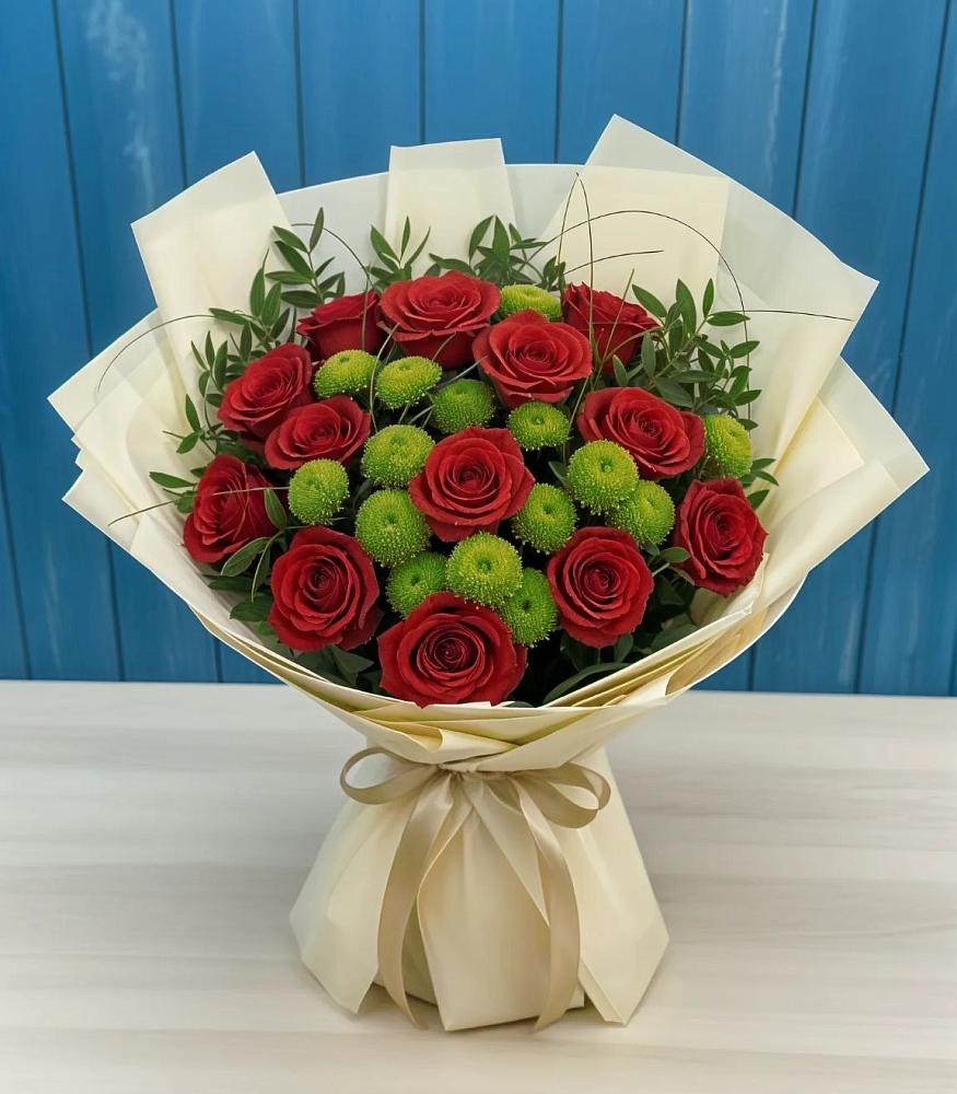 Букет цветов из: Розы и Хризантемы в Осеево