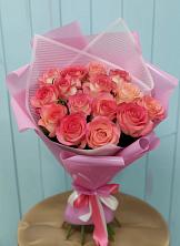 Букет 15 Розовых роз Равель в Осеево