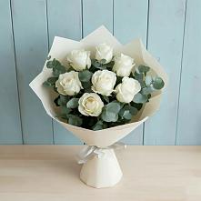 Букет Белые розы в Эвкалипте #REPLACE_PRED# Осеево