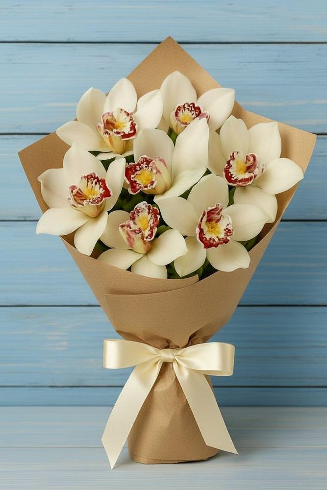 Букет цветов из: Орхидеи и Розы в Осеево