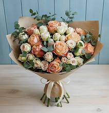 Букет цветов из:  Альстромерии и Розы в Осеево